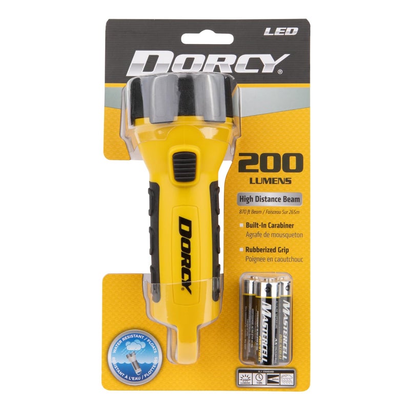Dorcy 41-2521 Water Resistant Battery Powered Floating LED Flashlight with Carabiner Clip, Ideal for Camping and Outdoors, Bright Yellow - Image 3